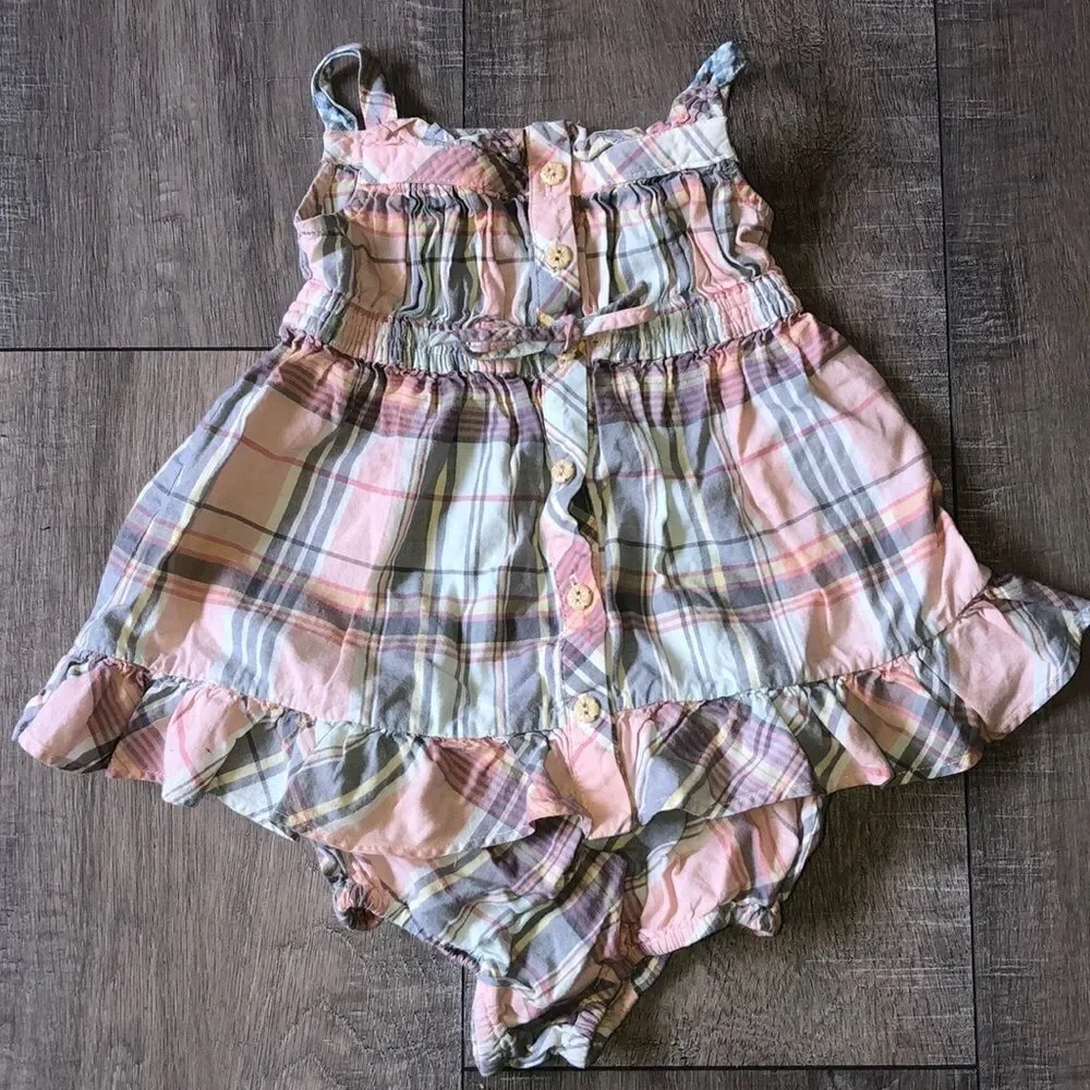 ‎Ralph Lauren Girl’s Plaid Dress and Bloomers 6m